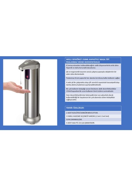 Sensörlü Dezenfektanlık Ve Sensörlü Sıvı Sabunluk (Sensörlü Dezenfektan)