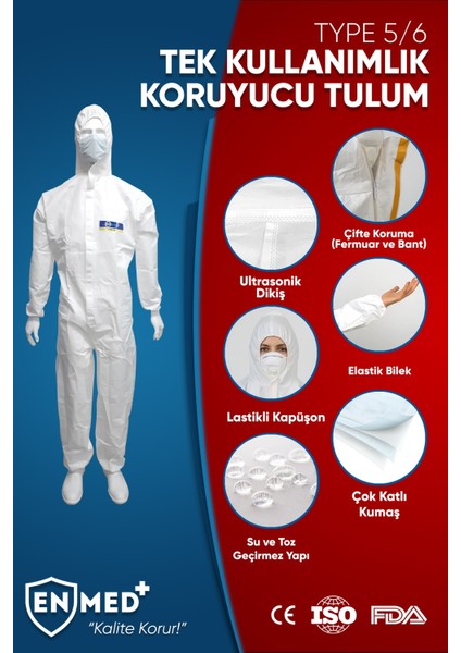- Tek Kullanımlık Koruyucu Tulum Xl 50 Adet 20-25 Gr