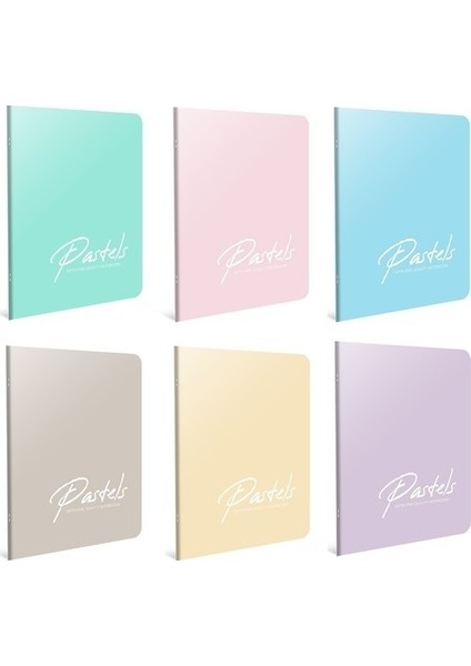 Pastels Tel Dikişli 60 Yaprak Pp Kapak Defter Kareli 17 x 24 cm 6'lı