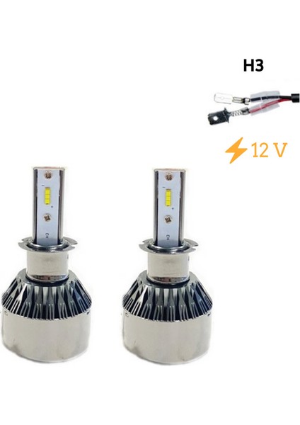 Led Far Ampulü Küçük Kasa Beyaz H3/36W /4800LM /12 / LAAM901
