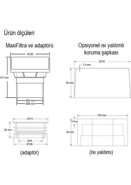 Maxi-Filtra Atık Su Lağım Kokusunu Süzen Hava Filtresi