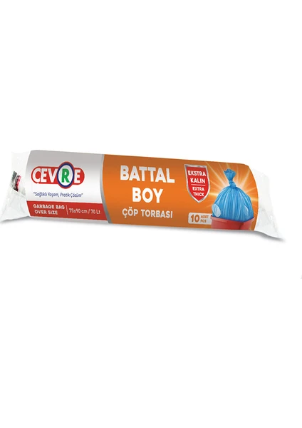 Battal Boy Çöp Torbası Ekstra Kalın 10'lu 75 x 90 cm