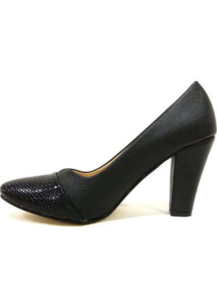 1620 Siyah Topuklu Stiletto Kadın Ayakkabı