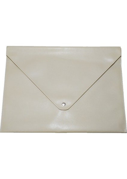 A4 Suni Deri Zarf Çıtçıtlı Dosya 25,5 x 33,5 cm Bej