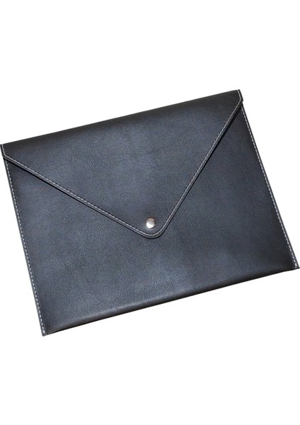 A5 KÜÇÜK BOY Suni Deri Zarf Çıtçıtlı Dosya 19,5 x 24,7 cm ( A5 EVRAKLAR İÇİN UYGUNDUR ) Siyah
