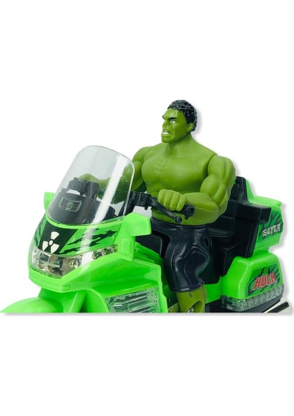 Pilli Müzikli Hulk Motor  Yeşil Dev Işıklı