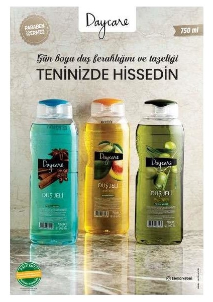 Zeytinyağlı Duş Jeli 750 ml Parabensiz