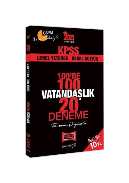 KPSS 2021 Vatandaşlık 100'de 100 Tamamı Çözümlü 20 Deneme