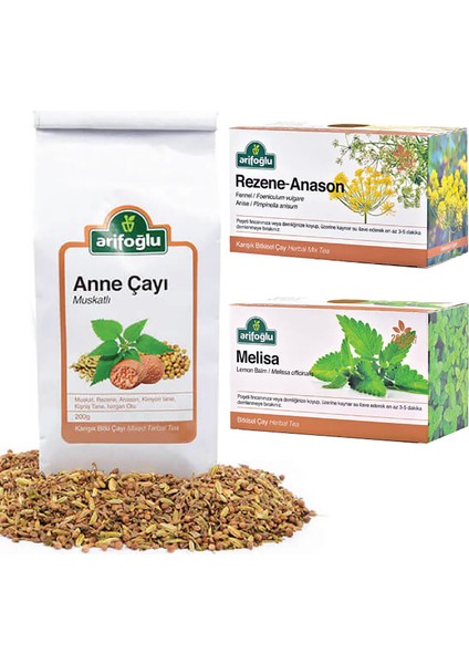 Anne Çayı 200 gr + Rezene Anason Süzen 20LI + Melisa Süzen 20'li