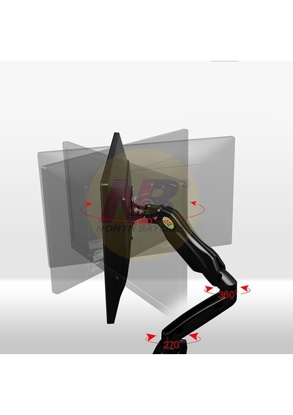 NB F80 Alüminyum Amortisörlü Hareketli 17-27" Masa Tutucu