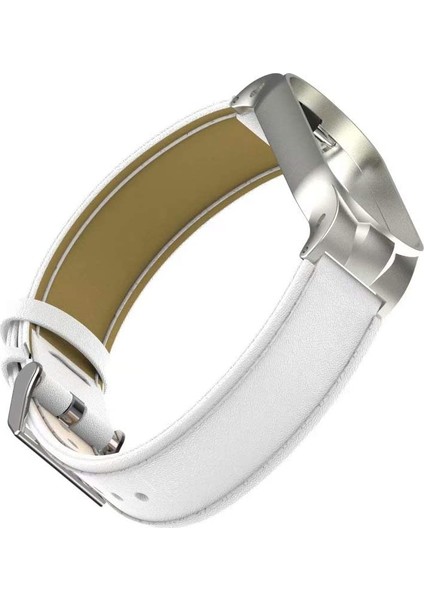 Xiaomi Mi Band 6 / Mi Band 5 Akıllı Bileklik Metal Çerçeveli Kordon Deri Beyaz fırsatları