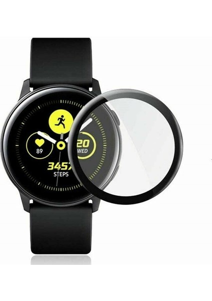 Samsung Galaxy Watch 3 Tam Kaplayan Kavisli Cam Ekran Koruyucu 40mm Siyah