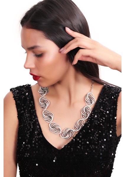 Kadın Antik Gümüş Kaplama Otantik Kolye modelleri