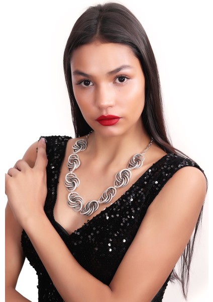 Kadın Antik Gümüş Kaplama Otantik Kolye fırsatları