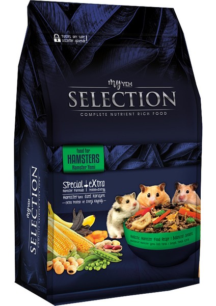 Myyem Selection Gerçek Sebze ve Meyve Parçacıklı Hamster Yemi 750gr (3 Adet)