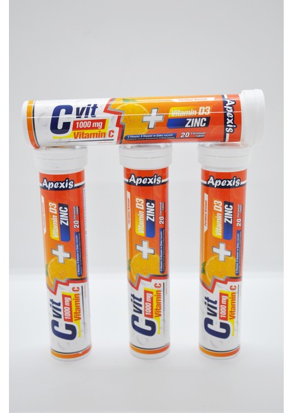 Cvit 1000 mg + D3 + Zinc 20 Efervesan Tablet 4 Adet