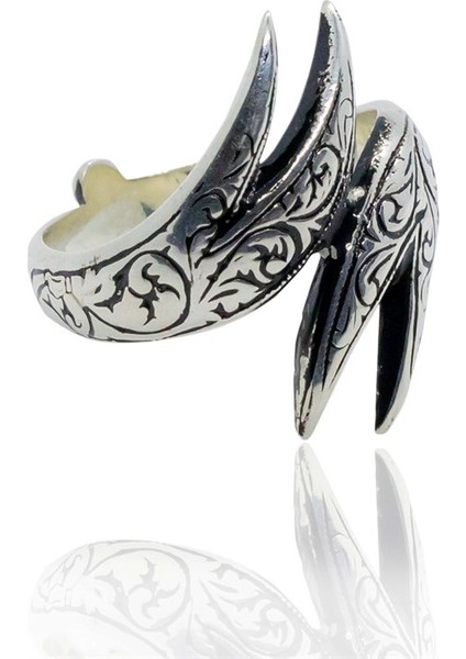 Çift Zülfikarlı Erkek Gümüş Yüzük modelleri