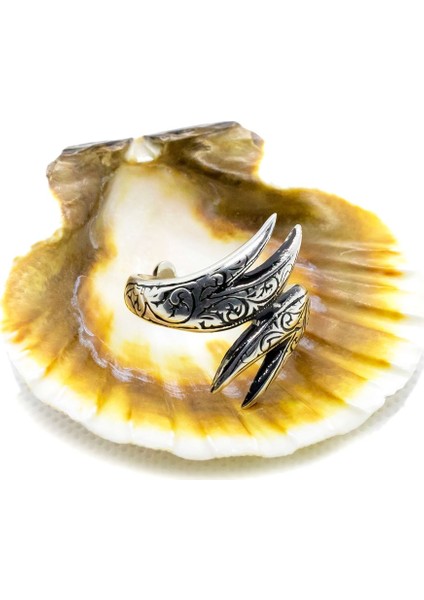 Çift Zülfikarlı Erkek Gümüş Yüzük fırsatları