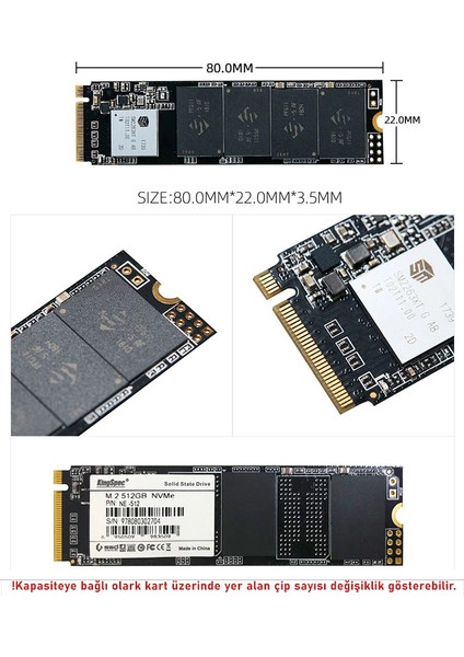 KingSpec NE Series 2280 512GB 2400MB-1700MB/s NVMe M.2 SSD