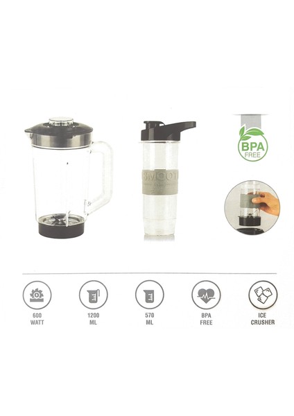 Sportic 600 W Sürahi ve Smoothie Set Blender