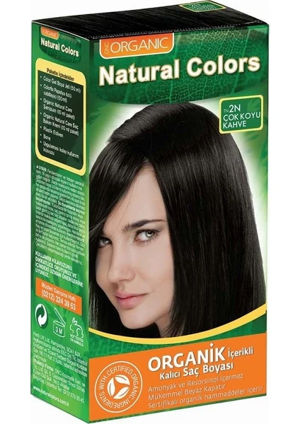 Natural Colors 2n Koyu Kahve Organik Saç Boyası