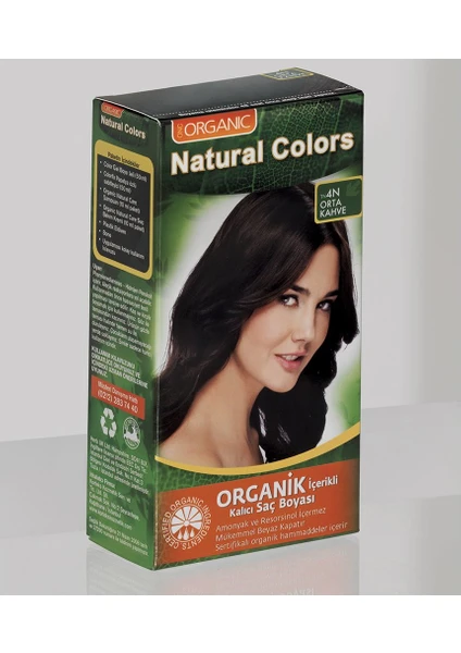 Natural Colors 4n Orta Kahve Organik Saç Boyası