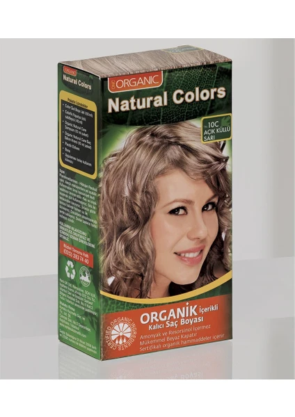 Natural Colors 10C Açık Küllü Sarı Organik Saç Boyası