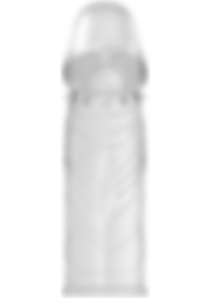 Lilitu Shop 14 cm Damarlı Uzatmalı Şeffaf Silikon Penis Kılıfı