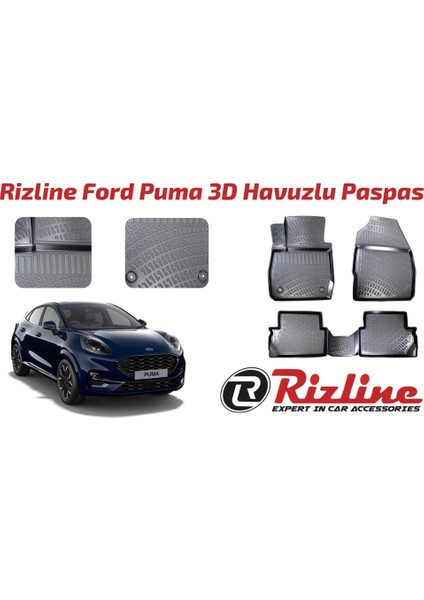 Ford Puma 3D Havuzlu Paspas