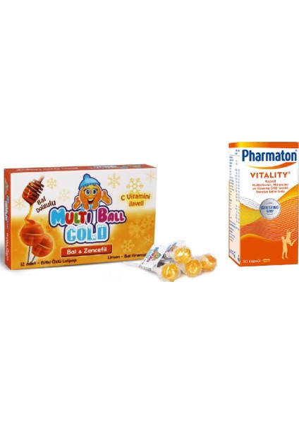 Cold Lolipop Pastil Bal Zencefil 12'li+Pharmaton 30 Kapsül