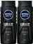 NIVEA Men Men Deep Dimension Duş Jeli, 500 ml x2 Adet,Saç,Yüz ve Vücut için 1