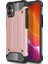 Case 4U Apple iPhone 12 Max Kılıf Military Armor Çift Katmanlı Crash Silikon Kılıf Rose Gold 1