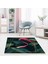 Yeşil Yaprak Flamingo Desen Gold Çerçeveli Etnik Dijital Baskı Yıkanabilir Modern Salon Halı Yolluk 1