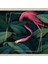 Yeşil Yaprak Flamingo Desen Gold Çerçeveli Etnik Dijital Baskı Yıkanabilir Modern Salon Halı Yolluk 2