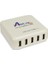 40W-8A 5 x USB Çoklayıcı Hızlı Priz Şarj Aleti-Beyaz 3