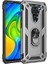 - Xiaomi Redmi Note 9 - Kılıf Yüzüklü Zırh Tank Vega Kapak - Gri 1