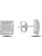 Zirkon Taşlı 9 x 9 mm Kare Gümüş Küpe 1