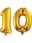 10 Yaş Sayı Folyo Balon Altın 90 cm 1