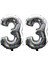 33 Yaş Sayı Folyo Balon Gümüş 90 cm 1