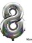 90 cm 8 Rakamı Folyo Balon Gümüş 1