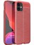 Apple iPhone 12 Kılıf Deri Dokulu Silikon Kırmızı 1