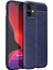Apple iPhone 12 Kılıf Deri Dokulu Silikon Lacivert 1