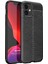 Apple iPhone 12 Kılıf Deri Dokulu Silikon Siyah 1