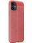 Apple iPhone 12 Mini Kılıf Deri Dokulu Silikon Kırmızı 2