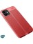Apple iPhone 12 Mini Kılıf Deri Dokulu Silikon Kırmızı 3