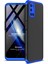 Oppo A92 Kılıf Double Dip 360 Protective Siyah - Mavi 1
