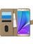 Samsung Galaxy Note 5 Kılıf Fabric Book Wallet Gold 1