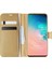 Samsung Galaxy S10 Kılıf Delux Leather Wallet Gold 1