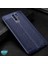 Xiaomi Redmi 9 Kılıf Deri Dokulu Silikon Lacivert 3