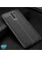 Xiaomi Redmi 9 Kılıf Deri Dokulu Silikon Siyah 3